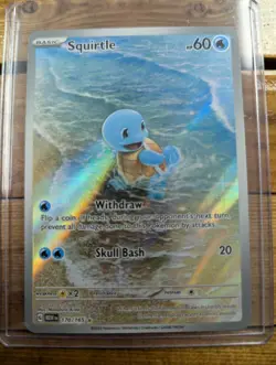 NM-Pokemon TCG Squirtle 170/165 Scarlet & Violet 151 Illustration Rare Holo - Image 1