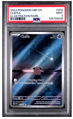2023 POKEMON OBF EN-OBSIDIAN FLAMES ILLUSTRATION RARE #202 CLEFFA PSA 9 - Image 1