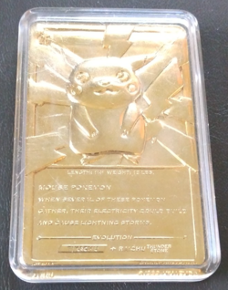 #25 Pokemon 23k Gold Plated PIKACHU Trading card. Nintendo 1999 - Image 2