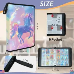 Rainbow Horse 9-Pocket Card Binder - 900-Pocket Album with 50 Removable Sleeves - Image 2