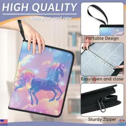 Rainbow Horse 9-Pocket Card Binder - 900-Pocket Album with 50 Removable Sleeves - Image 3