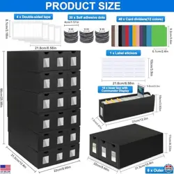 Ultimate Trading Card Storage Box - Holds 18,000+ Cards, 48 Dividers & Labels - Image 3