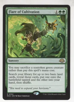 MTG Modern Horizons 3 Rare Card #154 Flare of Cultivation - Image 1