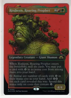 MTG Modern Horizons 3 Foil Rare Card #380 Rosheen, Roaring Prophet (Borderless) - Image 1