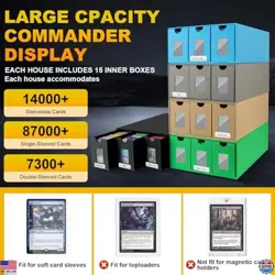 15000+ Trading Card Storage Box, Colorful Cardboard Deck Box with 48 Dividers - Image 2