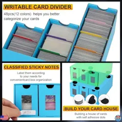 15000+ Trading Card Storage Box, Colorful Cardboard Deck Box with 48 Dividers - Image 4