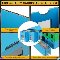 15000+ Trading Card Storage Box, Colorful Cardboard Deck Box with 48 Dividers - Image 5