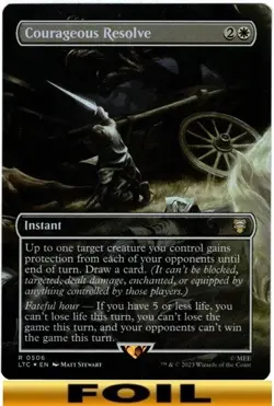1x - Courageous Resolve - FOIL BORDERLESS #506 - CMR: Lord of the Rings - NM MTG - Image 1