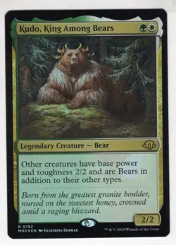 MTG Modern Horizons 3 Foil Rare Card #192 Kudo, King Among Bears - Image 1