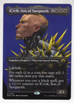 MTG Modern Horizons 3 Rare Card #365 K'rrik, Son of Yawgmoth (Borderless) - Image 1