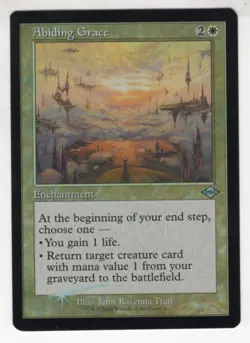 MTG Modern Horizons 3 Foil Uncommon Card Abiding Grace (Retro Frame) - Image 1
