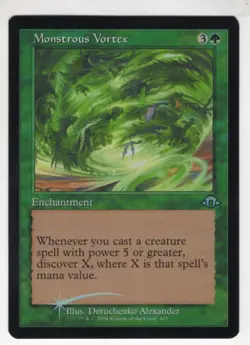 MTG Modern Horizons 3 Foil Uncommon Card Monstrous Vortex (Retro Frame) - Image 1