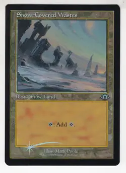 MTG Modern Horizons 3 Foil Uncommon Card Snow-Covered Wastes (Retro Frame) - Image 1
