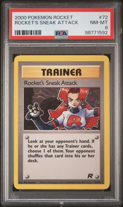2000 POKEMON ROCKET #72 ROCKET'S SNEAK ATTACK PSA 8 - Image 1