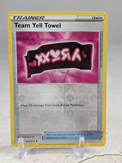 TEAM YELL TOWEL 063/072 SHINING FATES POKEMON (REVERSE HOLO, NM) - Image 1