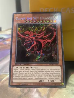 yugioh MISPRINT Slifer the Sky Dragon SBCB-EN201 NM 1st edition Secret Rare - Image 1