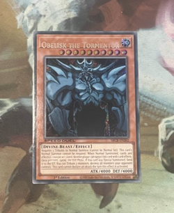 yugioh MISPRINT Obelisk the Tormentor SBCB-EN202 NM 1st edition Secret Rare - Image 2