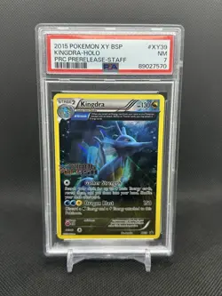 Kingdra XY39 Staff Primal Clash Prerelease Promo Pokemon Card PSA 7 - Image 1