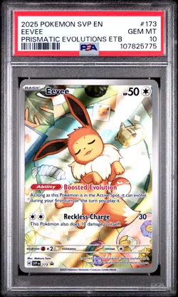 PSA 10 2025 Eevee 173 SVP Prismatic Evolutions ETB Promo Pokemon Card GEM MINT - Image 1