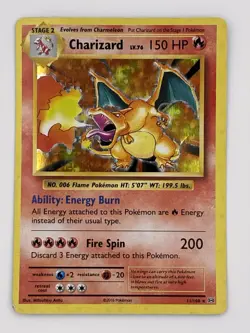 2016 Pokemon TCG XY Evolutions Charizard 11/108 Holographic Rare Card Heavy Play - Image 1