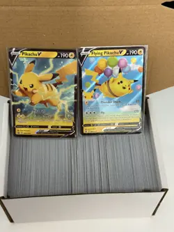400+ Pokemon Cards Booster Pack Fresh Bulk Lot C/UC & Two Bonus Full Art V Cards - Image 3