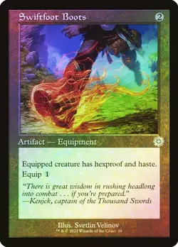 Swiftfoot Boots Foil Retro Frame The Brothers' War NM MTG - Image 1