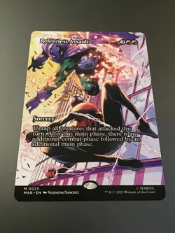 MTG Universes Beyond Marvel Spider-Man #0025 Full Art Relentless Assault - Image 1