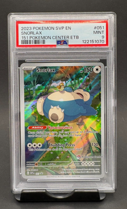 PSA 9 Snorlax #051 SVP Pokemon Center Elite Trainer Box S&V 151 ETB Promo - Image 1