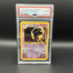 2000 POKEMON GYM CHALLENGE 16 SABRINA'S ALAKAZAM HOLO PSA 6 EXCELLENT-MINT - Image 1