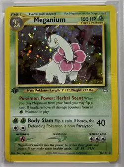 Pokemon TCG Meganium Neo Genesis 10/111 Holo 1st Edition Holo Rare - PSA 2 - Image 1