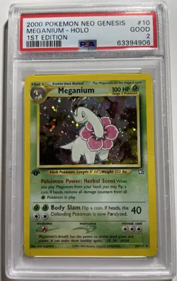 Pokemon TCG Meganium Neo Genesis 10/111 Holo 1st Edition Holo Rare - PSA 2 - Image 2