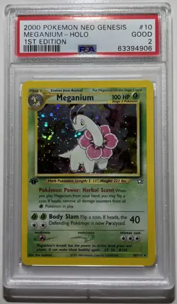 Pokemon TCG Meganium Neo Genesis 10/111 Holo 1st Edition Holo Rare - PSA 2 - Image 4