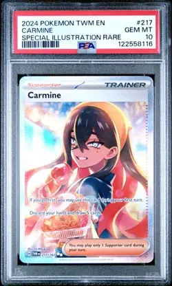 Carmine SIR 217/167 Pokemon TCG Twilight Masquerade PSA 10 - Image 1