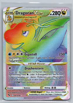 Dragoran Dragonite VSTAR 081/078 Pokemon Go Pokemon GERMAN RAINBOW SECRET NM - Image 1