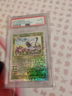 2002 POKEMON LEGENDARY COLLECTION #21 BUTTERFREE-REVERSE FOIL PSA 8 - Image 2