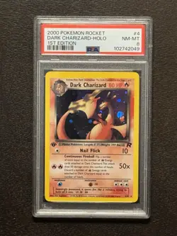 2000 POKEMON ROCKET 1ST EDITION #4 DARK CHARIZARD-HOLO PSA 8 - Image 2