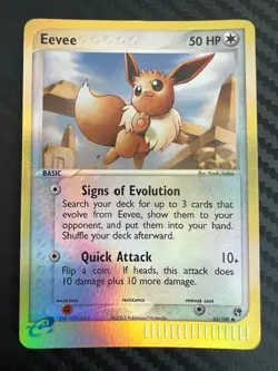 Pokemon TCG EX Sandstorm Reverse Holo Eevee 63/100 DMG - Image 1