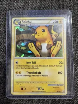 Raichu 10/123 HeartGold SoulSilver Cracked Ice Holo Rare NM Pokemon TCG Card - Image 1