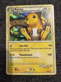 Raichu 10/123 HeartGold SoulSilver Cracked Ice Holo Rare NM Pokemon TCG Card - Image 3