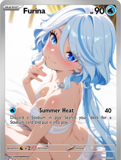 LoveangelGames-Season 2- Custom Card- Waifu Universe-Furina heat - Image 1