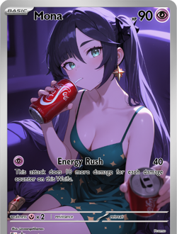 LoveangelGames-Season 2- Custom Card- Waifu Universe-Mona Rush - Image 1