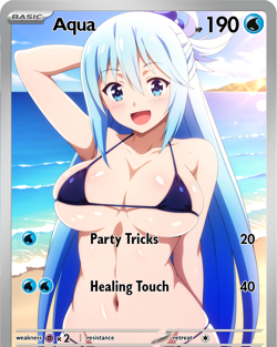 LoveangelGames- Custom Card- SwimSuit Series- Aqua - Image 1