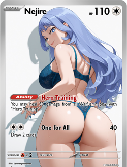LoveangelGames-Season 2- Custom Card- Waifu Universe- Nejire- Hero Edition - Image 1