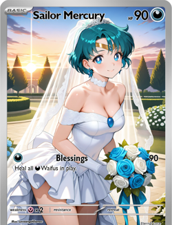LoveangelGames-Season 2- Custom Card- Waifu Universe-Mercury - Image 1