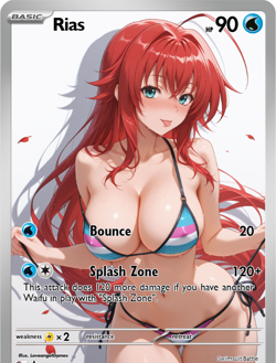 LoveangelGames-Season 2- Custom Card- Waifu Universe- Rias Swimsuit Battle - Image 1