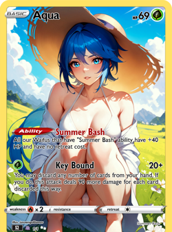 LoveangelGames- Custom Card-Summer Bash Series- Aqua - Kingdom Hearts - Image 1