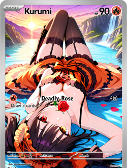 LoveangelGames-Season 2- Custom Card- Waifu Universe- Kurumi Rose - Image 1