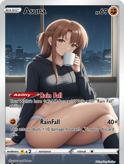 LoveangelGames- Custom Card-Rainy Day Series-Asuna - Image 1
