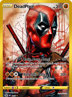 LoveangelGames- Custom Card-Superhero Series- Deadpool - Image 1
