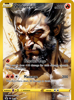 LoveangelGames- Custom Card-Superhero Series- Wolverine - Image 1
